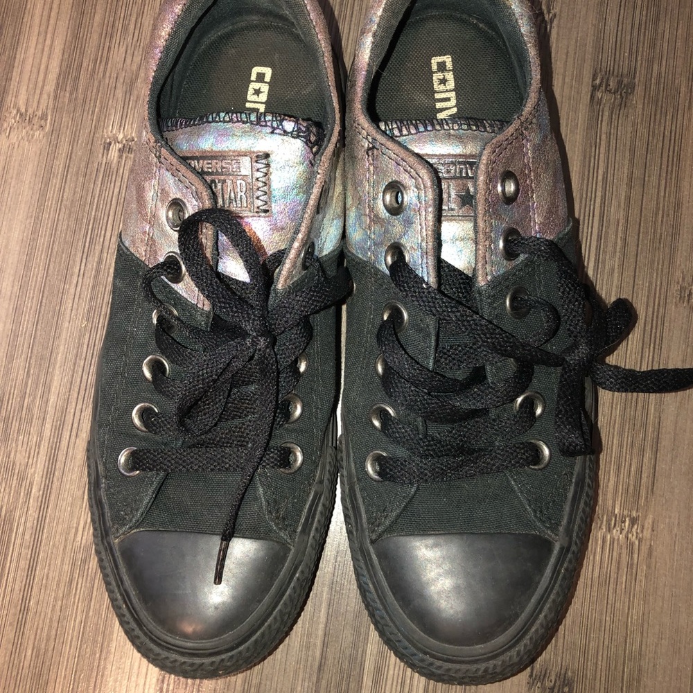 Black metallic converse sneaker